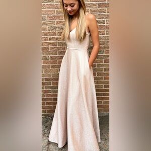 Windsor adjustable spaghetti strap Shimmering champagne Dress